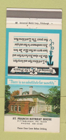 Matchbook Cover - St Francis Retreat House Pittsburgh PA 30 Strike