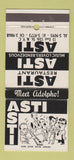 Matchbook Cover - Asti Restaurant New York City 30 Strike