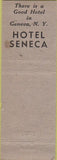 Matchbook Cover - Hotel Seneca Geneva NY