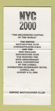 Matchbook Cover - Rudy Giuliani Hillary Clinton 2000 Senate Match Club 30 Strike