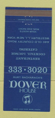 Matchbook Cover - Burt Bacharach Dover House Westbury LI NY 30 Strike