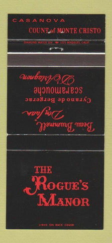 Matchbook Cover - Rogue's Manor Count of Monte Cristo Washington DC 30 Strike