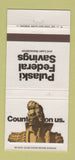 Matchbook Cover Pulaski Federal Savings Little Rock AR Jacksonville  30 Strike