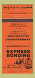 Matchbook Cover - Express Bonding Bail Dallas TX Monopoly 30 Strike