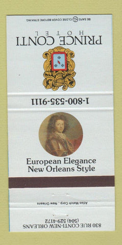 Matchbook Cover - Prince Conti Hotel New Orleans LA 30 Strike