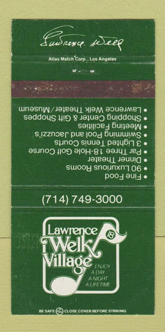 Matchbook Cover - Lawrence Welk Village Golf Escondido CA WEAR 30 Strike
