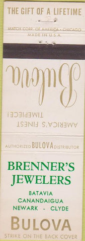 Matchbook Cover - Bulova Watches Batavia Canandaigua NY