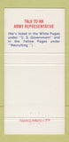 Matchbook Cover - US Army Recruiting  30 Strike