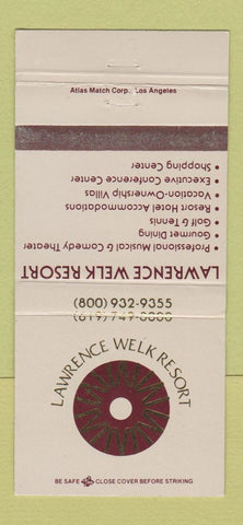 Matchbook Cover - Lawrence Welk Resort  Escondido CA 30 Strike