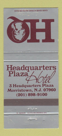 Matchbook Cover - Headquarters Plaza Hotel Morristown NJ WEAR 30 Strike