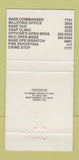Matchbook Cover - Maxwell Air Force Base AL University Inn WEAR 30 Strike