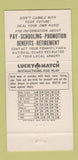 Matchbook Cover - Pennsylvania Army National Guard PA 30 Strike