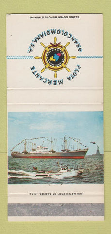 Matchbook Cover - Flota Mercante Gran Colombiana Shipping 30 Strike