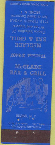 Matchbook Cover - McClade Bar Grill Bronx NY