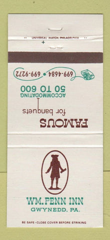 Matchbook Cover - Wm Penn Inn Gwynedd PA 30 Strike