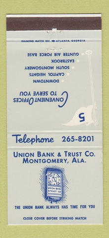 Matchbook Cover - Union Bank and Trust Montgomery AL 30 Strike