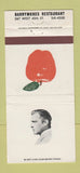 Matchbook Cover - Barrymore Restaurant New York City 30 Strike