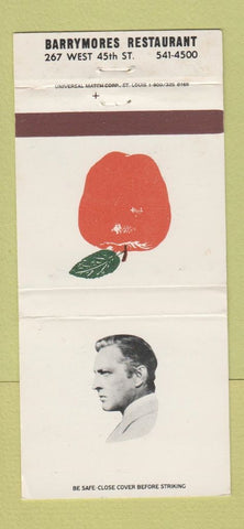 Matchbook Cover - Barrymore Restaurant New York City 30 Strike