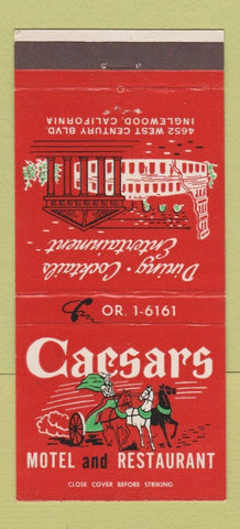 Matchbook Cover - Caesars Motel Restaurant Inglewood CA 30 Strike