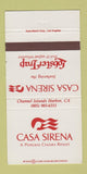Matchbook Cover - Casa Sirena Lobster Trap Cruise 30 Strike