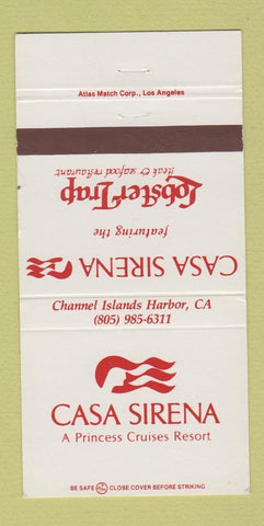 Matchbook Cover - Casa Sirena Lobster Trap Cruise 30 Strike