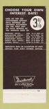 Matchbook Cover Chittenden Trust Company Burlington Swanton Alburg VT 30 Strike