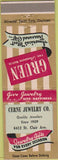 Matchbook Cover - Gruen Watches Cerne Jewelry Cleveland OH