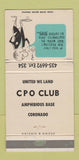 Matchbook Cover - CPO Club Amphibious Base Coronado 30 Strike