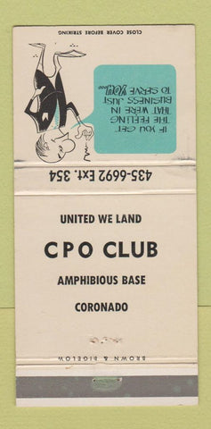 Matchbook Cover - CPO Club Amphibious Base Coronado 30 Strike