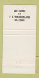 Matchbook Cover - US Air Force FE Warren Billeting 30 Strike