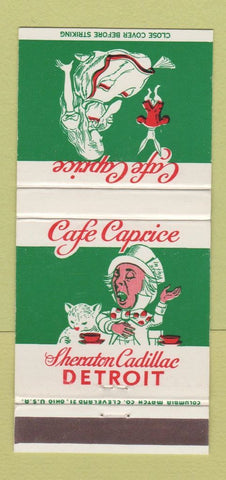 Matchbook Cover - Cafe Caprice Detroit MI Sheraton Cadillac 30 Strike