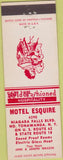 Matchbook Cover - Motel Esquire North Tonawanda NY