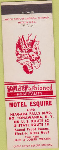 Matchbook Cover - Motel Esquire North Tonawanda NY