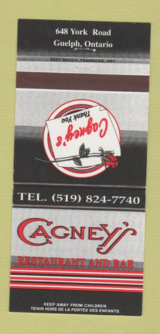 Matchbook Cover - Cagney's Restaurant Bar Guelph ON 30 Strike