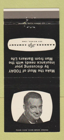 Matchbook Cover - Bankers Life Des Moines IA Hugh Downs TV 30 Strike