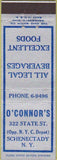 Matchbook Cover - O'Connor's Schenectady NY