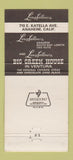 Matchbook Cover - Long Fellow's Anaheim Van Nuys Ventura CA 30 Strike