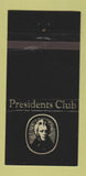 Matchbook Cover - Presidents Club Andrew Jackson 30 Strike