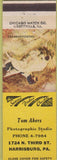 Matchbook Cover - Tom Akers Photo Studios Harrisburg PA