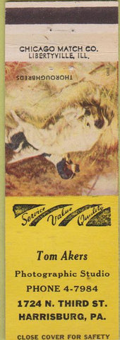 Matchbook Cover - Tom Akers Photo Studios Harrisburg PA