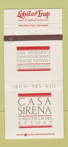 Matchbook Cover - Casa Sirena Princess Cruises 30 Strike