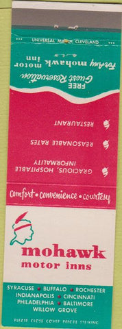 Matchbook Cover - Mohawk Motor Inn Syracuse Buffalo Rochester NY