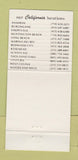 Matchbook Cover - Charley Brown's Anaheim Emeryville Rosemead CA 30 Strike