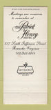Matchbook Cover - Patrick Henry Hotel Roanoke VA 30 Strike