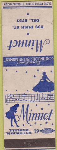 Matchbook Cover - Minuet Chicago IL Rush St.