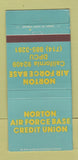 Matchbook Cover - Norton Air Force Base Credit Union 30 Strike
