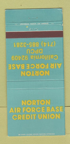 Matchbook Cover - Norton Air Force Base Credit Union 30 Strike