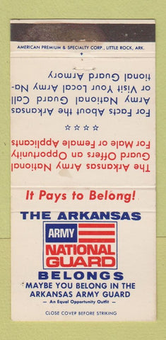Matchbook Cover - Army National Guard AR Arkansas 30 Strike