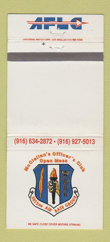 Matchbook Cover - McClellan's Officer's Club Open Mess Air Base 30 Strike