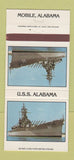 Matchbook Cover - USS Alabama Mobile AL 30 Strike